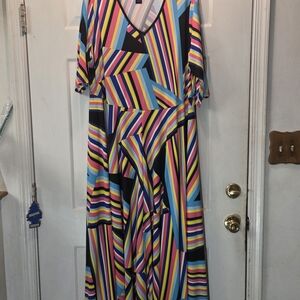Ashley Stewart Pastel Striped Dress